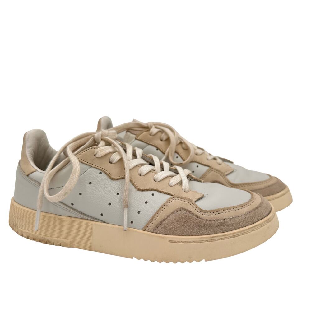 Adidas Men's Crystal White Supercourt Leather Suede Sneakers Size 7